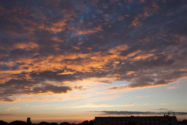 low angle view of cloudy sky during sunset