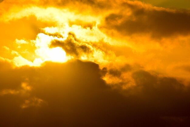 Low angle view of cloudy sky at sunset