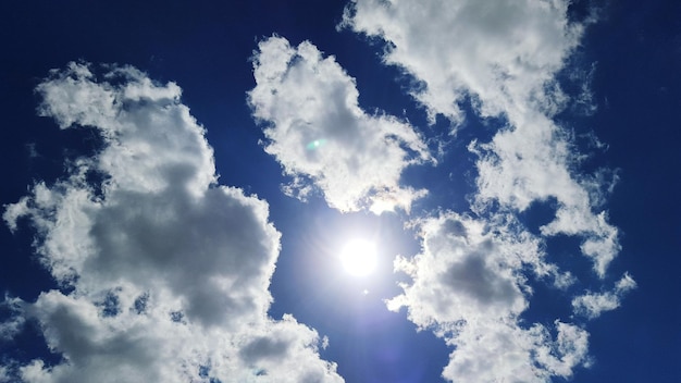 Foto vista a basso angolo del cielo nuvoloso