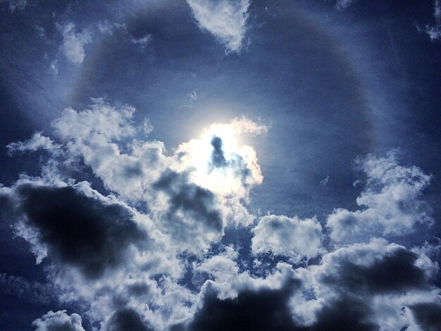 Foto vista a basso angolo del cielo nuvoloso