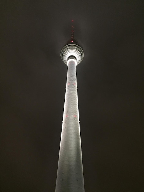 Photo low angle view of communications tower