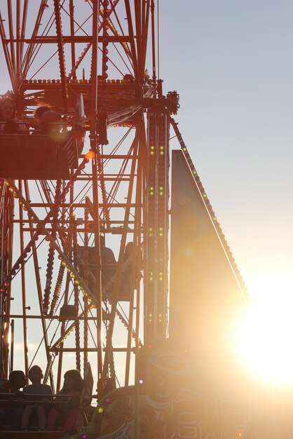 Low angle view of construction site against clear sky