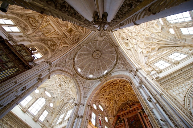 Low angle view of cordoba cathedral ceiling