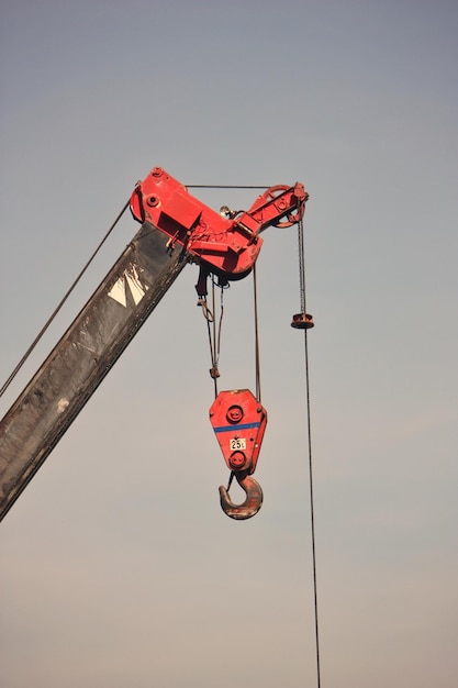 low angle view of crane against clear sky