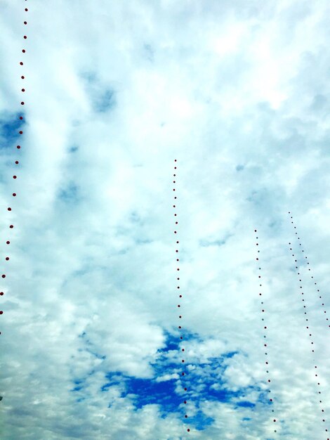 Foto vista a basso angolo della gru contro il cielo