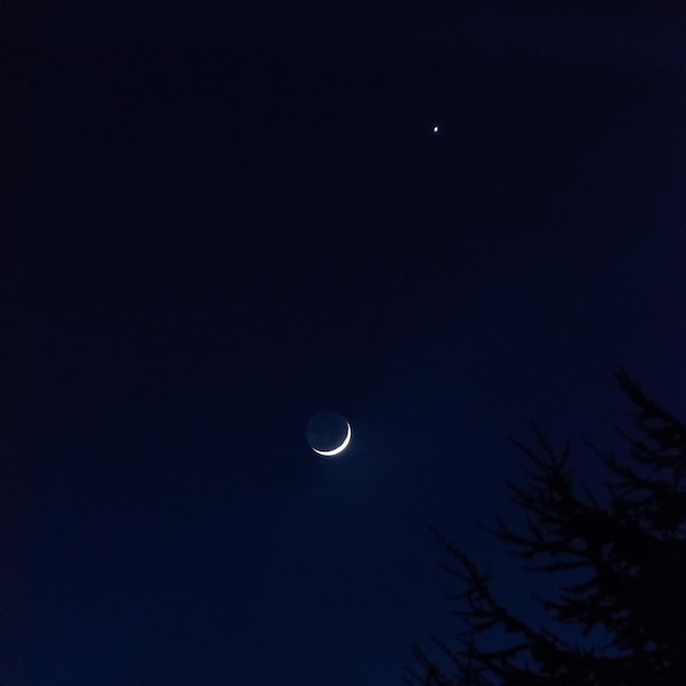 Photo low angle view of crescent moon