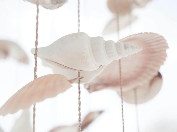 Photo low angle view of decoration hanging against white background