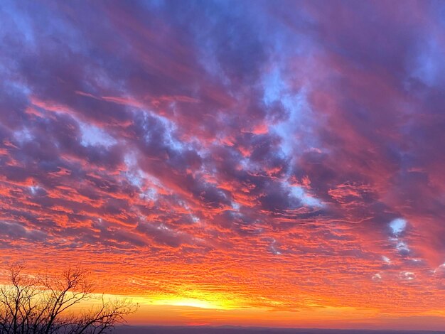 Low angle view of dramatic sky during sunset