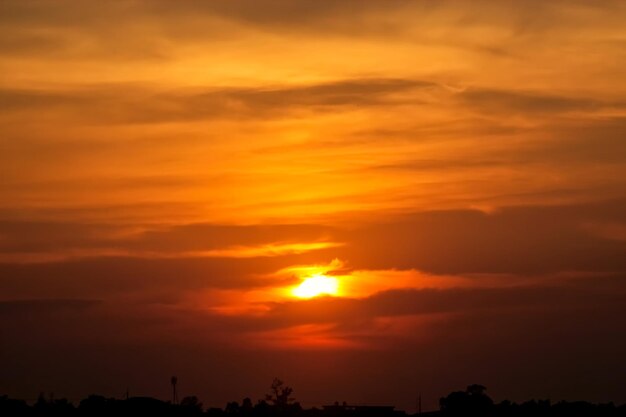 Low angle view of dramatic sky during sunset