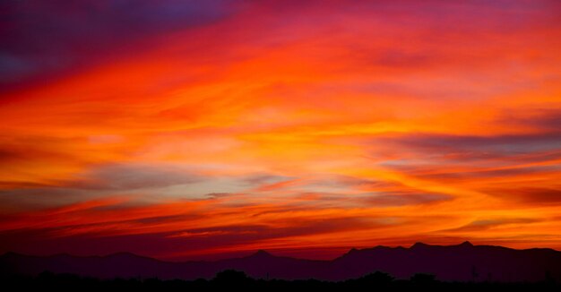 Photo low angle view of dramatic sky during sunset