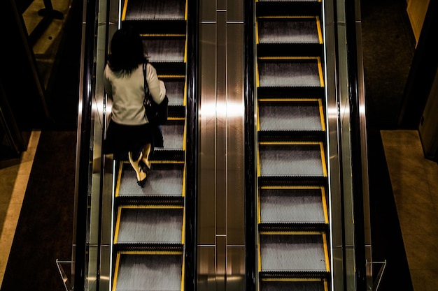 Low angle view of escalator