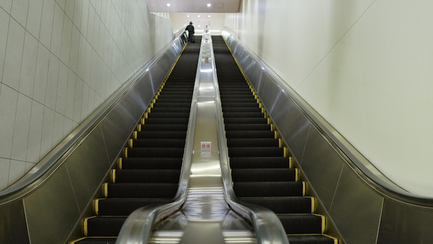 Low angle view of escalator