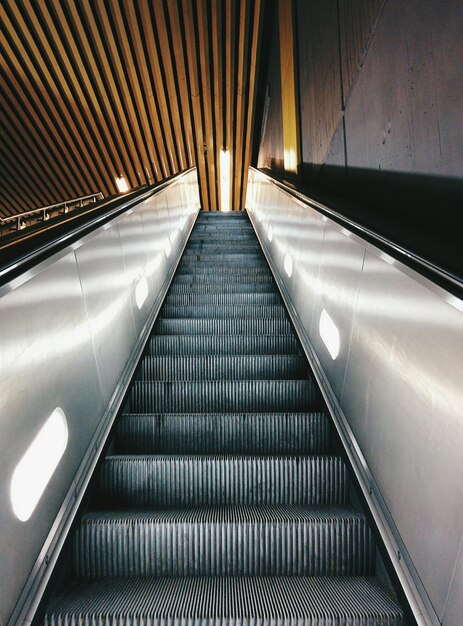 Low angle view of escalator