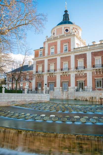 Low angle view of the famous Royal Palace of Aranjuez located in Aranjuez, Spain