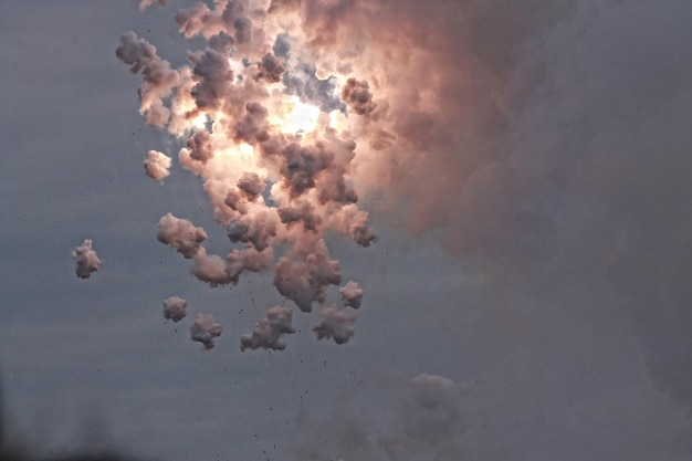 low angle view of firework explosion in sky