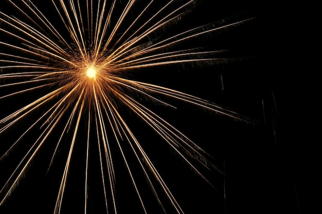 Photo low angle view of fireworks against sky at night