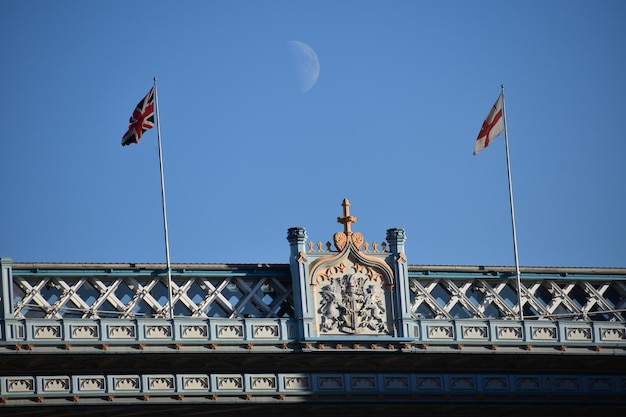 Low angle view of flag against clear sky