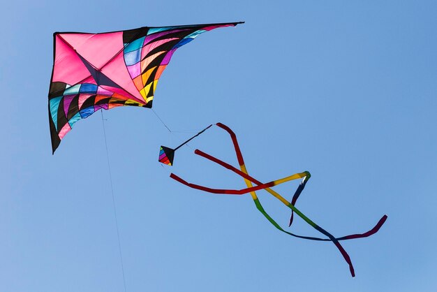 Low angle view of flag against clear sky