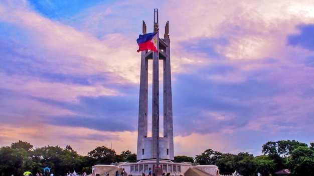 Low angle view of flag against sky