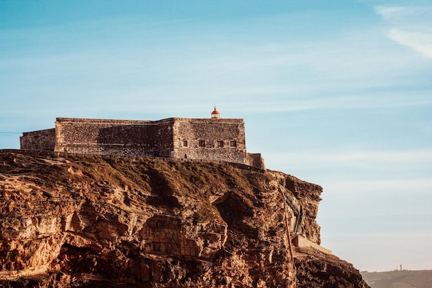 Low angle view of fort against sky