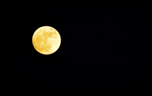 Photo low angle view of full moon against clear sky at night