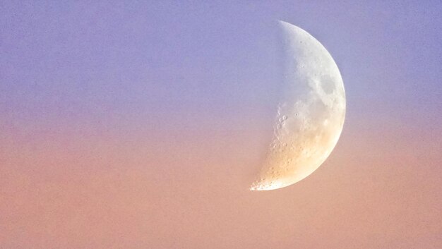 Low angle view of half moon against sky at night