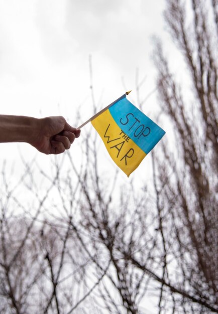 Foto vista a bassa angolazione della mano che tiene la carta contro il cielo