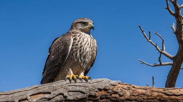 Photo low angle view of hawk against blue sky