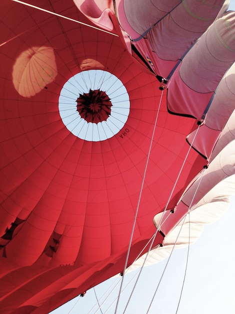 Foto vista a basso angolo della mongolfiera