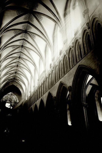 Low angle view of illuminated ceiling