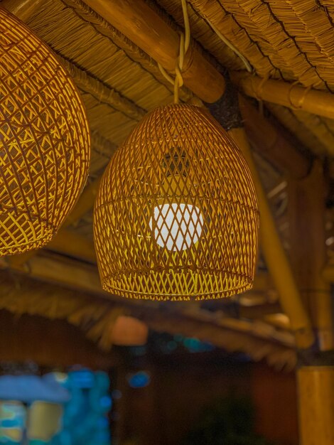 Low angle view of illuminated chandelier