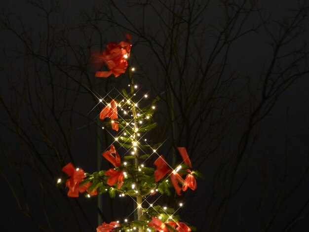 Photo low angle view of illuminated christmas lights