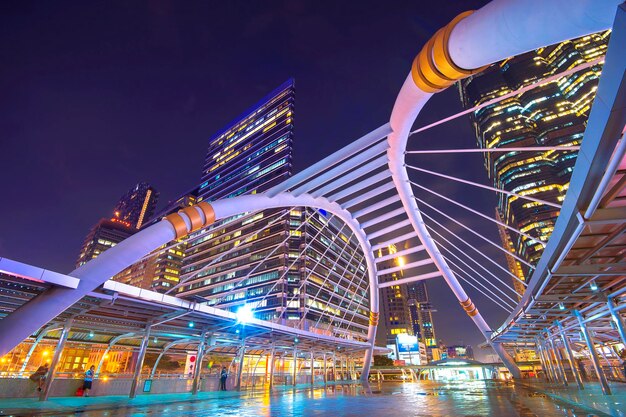 Low angle view of illuminated city at night