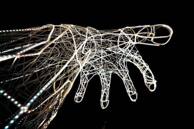 Photo low angle view of illuminated decoration against clear sky