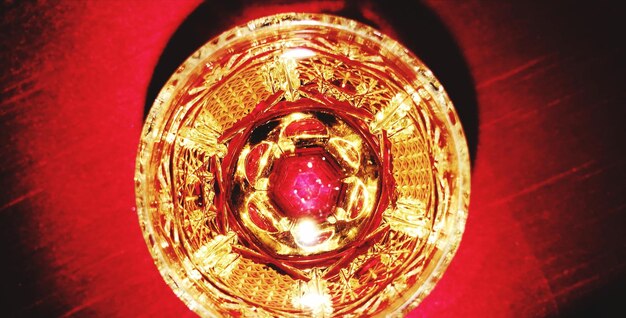 Low angle view of illuminated lantern