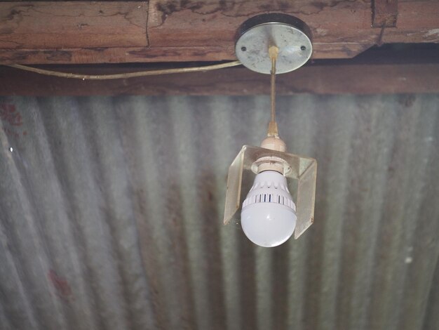 Low angle view of illuminated lantern