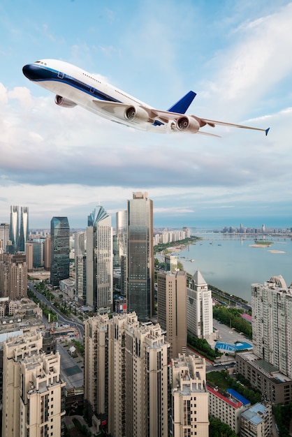 Low angle view of jet airliner taking off