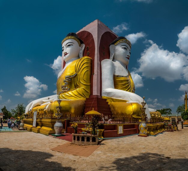 Low angle view of kyaik pun paya against sky