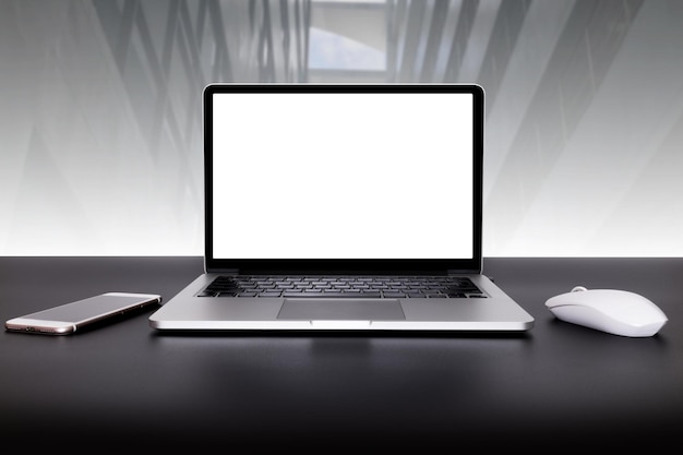 Photo low angle view of laptop on table