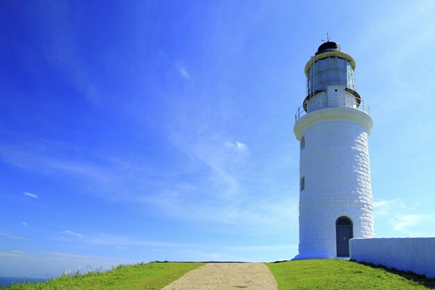 Low angle view of lighthouse against sky