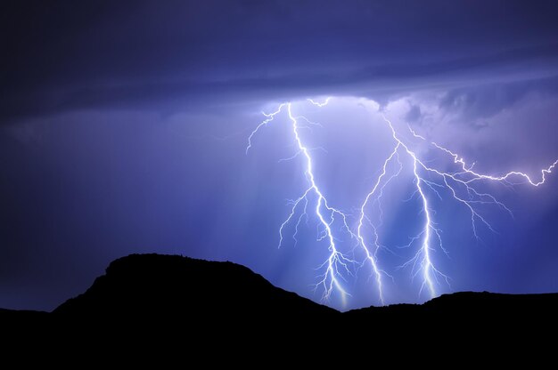 Low angle view of lightning in sky