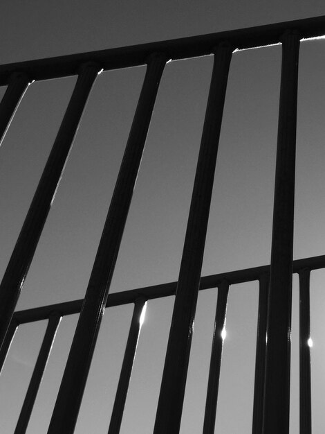 Low angle view of metal structure against sky