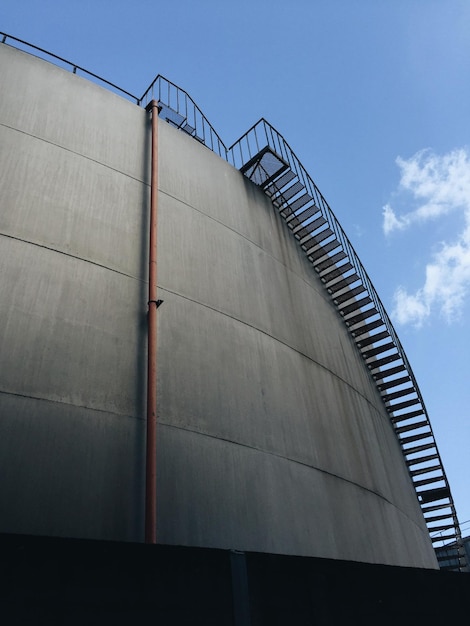 Low angle view of metal structure against sky