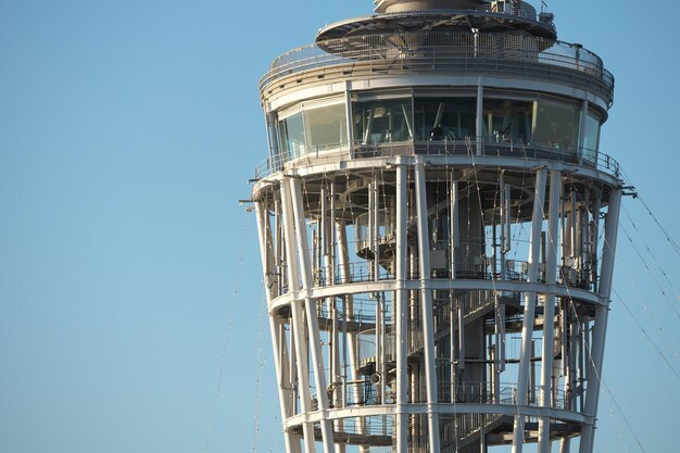 Foto vista a basso angolo di un edificio moderno contro un cielo limpido