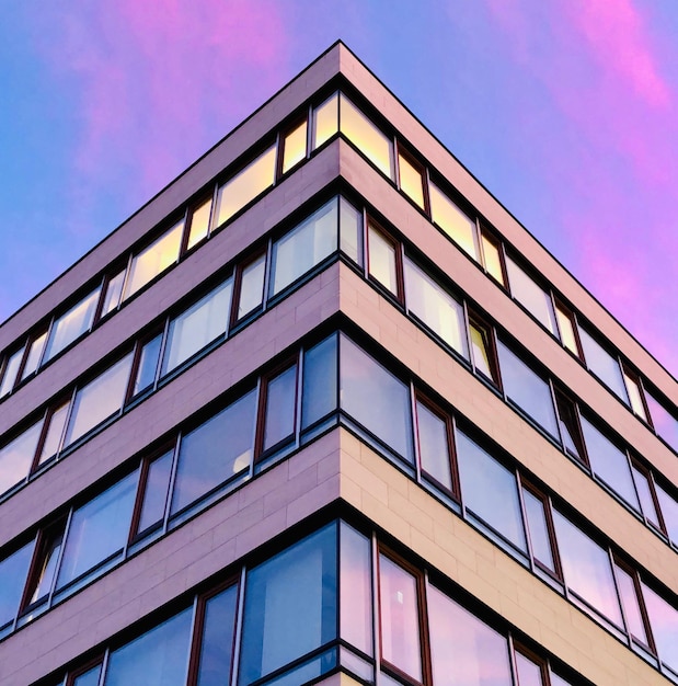 Low angle view of modern building against sky