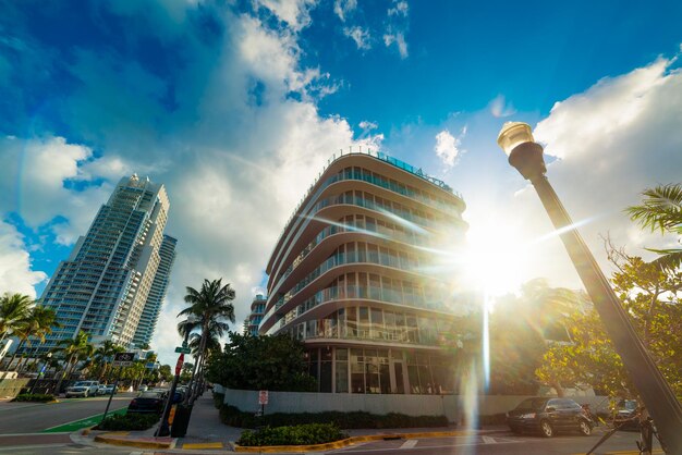 Low angle view of modern building against sky