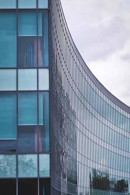 Low angle view of modern building against sky