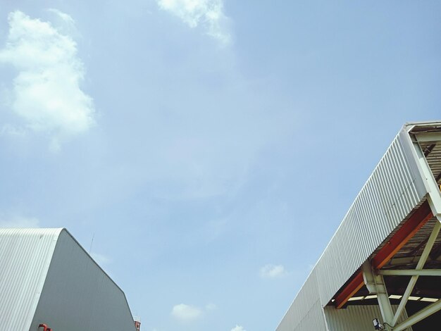 Low angle view of modern building against sky