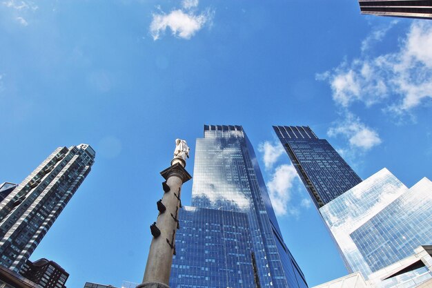 Low angle view of modern building against sky