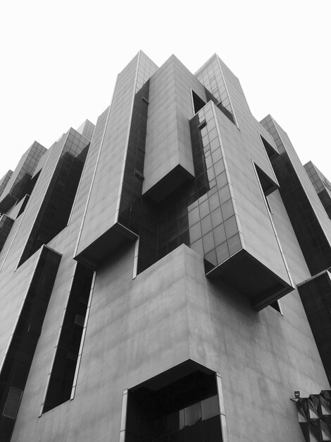 Low angle view of modern building against sky